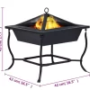 vidaXL Fireplaces* Fire Pit Black 16.5