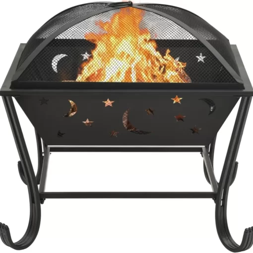 vidaXL Fireplaces* Fire Pit With Poker 24.4" Xxl Steel