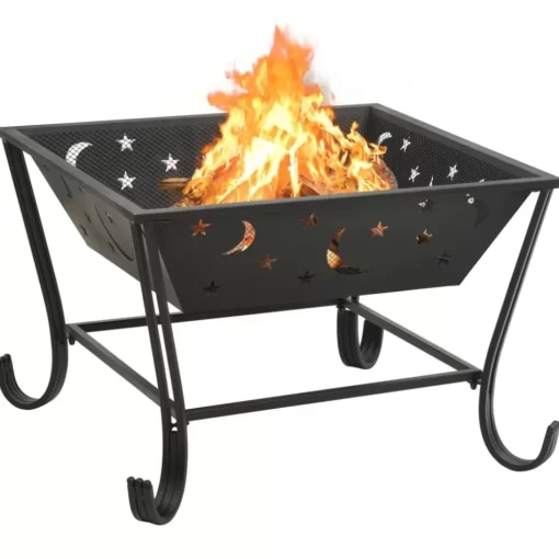 vidaXL Fireplaces* Fire Pit With Poker 24.4" Xxl Steel