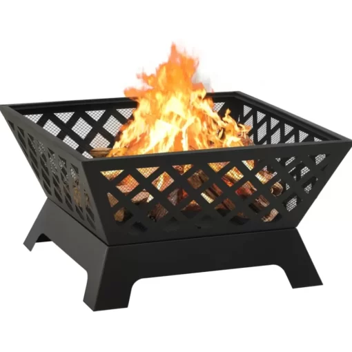 vidaXL Fireplaces* Fire Pit With Poker 25.2" Xxl Steel