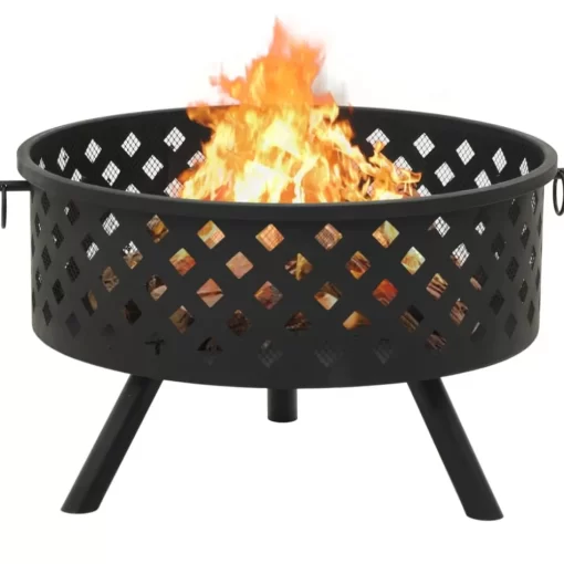 vidaXL Fireplaces* Fire Pit With Poker 26.8" Xxl Steel