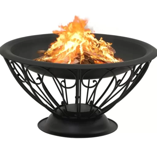 vidaXL Fireplaces* Fire Pit With Poker 29.5" Xxl Steel