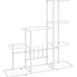 vidaXL Lawn & Garden* Flower Stand 37.2"X9.8"X34.6" White Metal