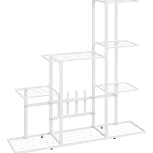 vidaXL Lawn & Garden* Flower Stand 37.2"X9.8"X34.6" White Metal