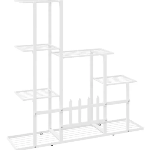 vidaXL Lawn & Garden* Flower Stand 37.2"X9.8"X34.6" White Metal