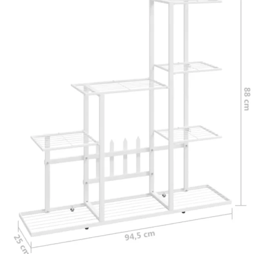 vidaXL Lawn & Garden* Flower Stand 37.2"X9.8"X34.6" White Metal