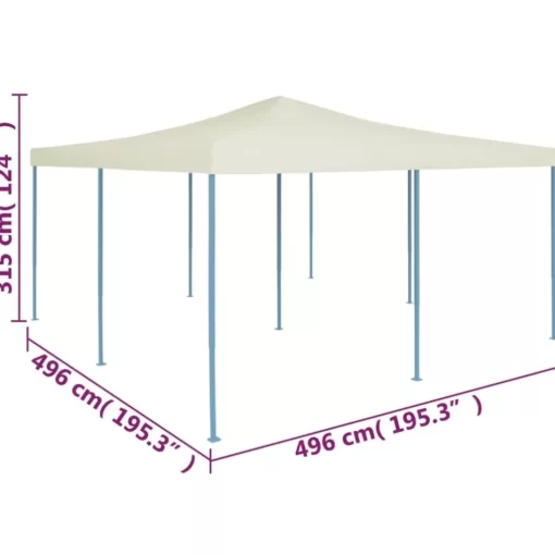 vidaXL Lawn & Garden* Folding Gazebo 16.4'X16.4' Cream