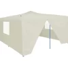 vidaXL Lawn & Garden* Folding Gazebo With 4 Sidewalls 16.4'X16.4' Cream