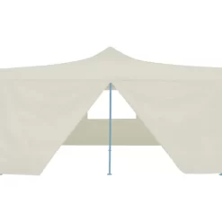 vidaXL Lawn & Garden* Folding Gazebo With 4 Sidewalls 16.4'X16.4' Cream