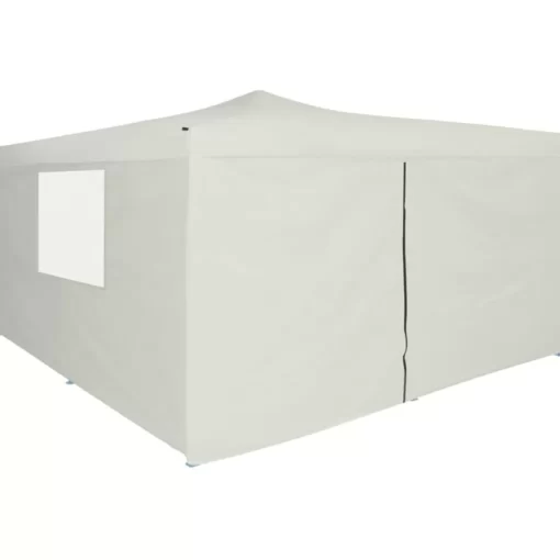 vidaXL Lawn & Garden* Folding Gazebo With 4 Sidewalls 16.4'X16.4' Cream