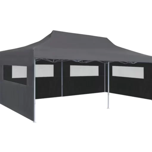 vidaXL Lawn & Garden* Folding Pop-Up Partytent With Sidewalls 9.8'X19.7' Anthracite