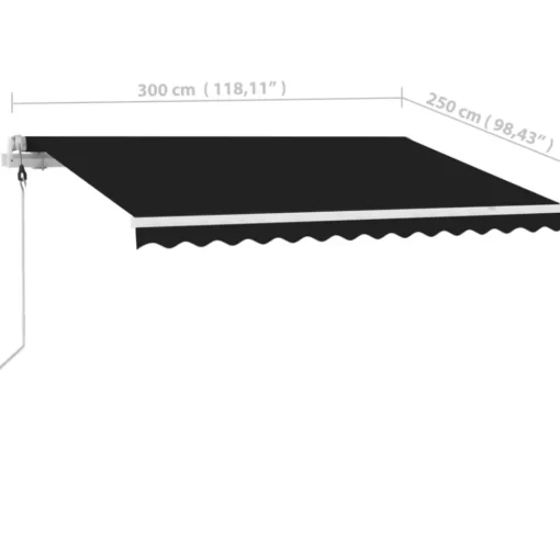 vidaXL Lawn & Garden* Freestanding Automatic Awning 118.1"X98.4" Anthracite