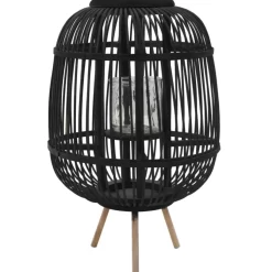 vidaXL Decor* Freestanding Candle Lantern Holder Bamboo Black