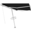 vidaXL Lawn & Garden* Freestanding Manual Retractable Awning 118.1