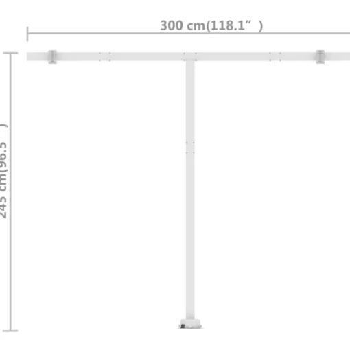 vidaXL Lawn & Garden* Freestanding Manual Retractable Awning 118.1"X98.4" Anthracite