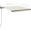 vidaXL Lawn & Garden* Freestanding Manual Retractable Awning 118.1