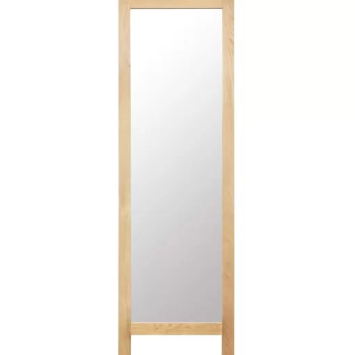 vidaXL Decor* Freestanding Mirror 18.8"X18.3"X59" Solid Oak Wood