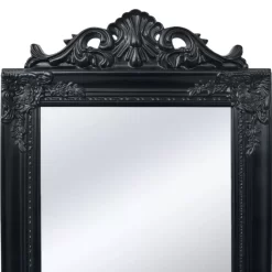 vidaXL Decor* Free-Standing Mirror Baroque Style 63"X15.7" Black