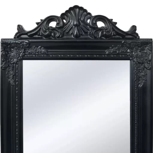 vidaXL Decor* Free-Standing Mirror Baroque Style 63"X15.7" Black