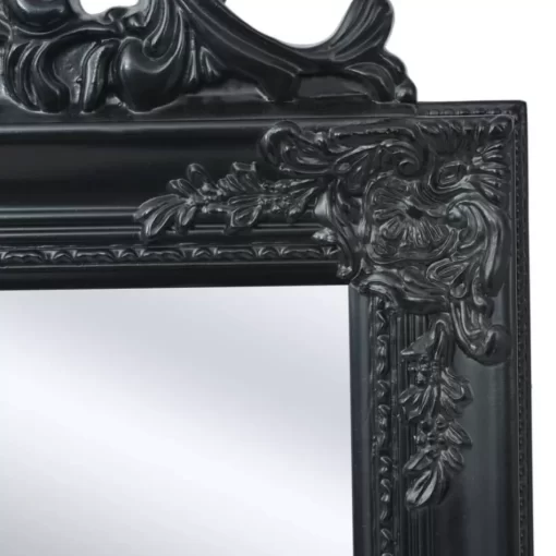 vidaXL Decor* Free-Standing Mirror Baroque Style 63"X15.7" Black