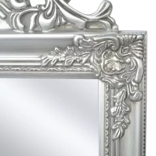 vidaXL Decor* Free-Standing Mirror Baroque Style 63"X15.7" Silver