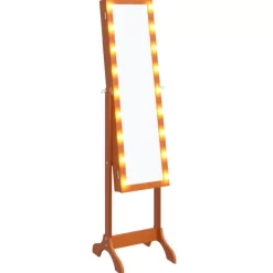 vidaXL Decor* Free-Standing Mirror With Led 13.4"X14.6"X57.5"