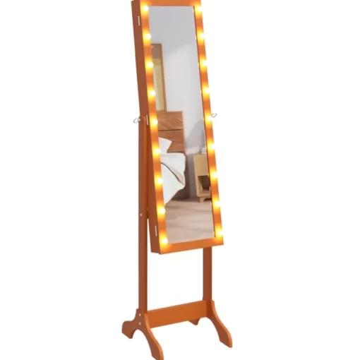 vidaXL Decor* Free-Standing Mirror With Led 13.4"X14.6"X57.5"