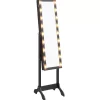 vidaXL Decor* Free-Standing Mirror With Led Black 13.4