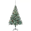 vidaXL Decor* Frosted Christmas Tree With Leds&Ball Set Pinecones 59.1