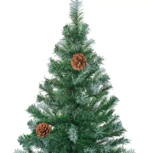 vidaXL Decor* Frosted Christmas Tree With Leds&Ball Set Pinecones 59.1"