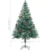 vidaXL Decor* Frosted Christmas Tree With Pinecones 5 Ft