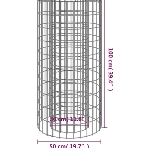 vidaXL Fireplaces* Gabion Fire Pit O 19.7" Galvanized Iron