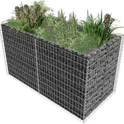 vidaXL Lawn & Garden* Gabion Raised Bed Steel 70.9"X35.4"X39.4" Silver