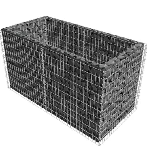 vidaXL Lawn & Garden* Gabion Raised Bed Steel 70.9"X35.4"X39.4" Silver