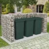 vidaXL Household Supplies* Gabion Triple Wheelie Bin Surround Steel 98.4