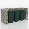 vidaXL Household Supplies* Gabion Triple Wheelie Bin Surround Steel 98.4