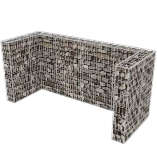 vidaXL Household Supplies* Gabion Triple Wheelie Bin Surround Steel 98.4"X39.4"X47.2"