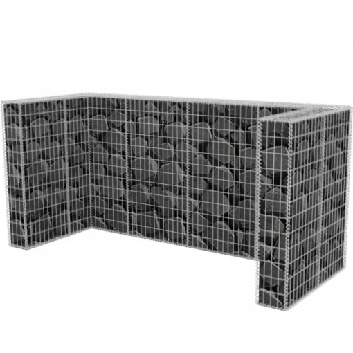 vidaXL Household Supplies* Gabion Triple Wheelie Bin Surround Steel 98.4"X39.4"X47.2"