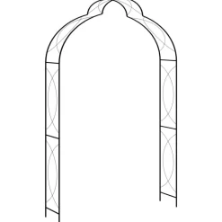 vidaXL Lawn & Garden* Garden Arch Black 59.1"X13.4"X94.5" Iron