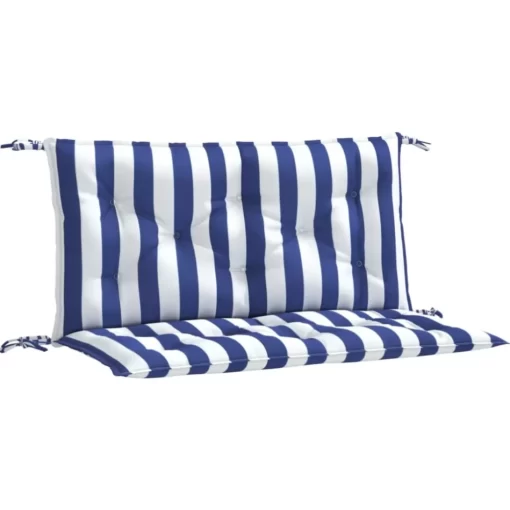 vidaXL Decor* Garden Bench Cushions 2Pcs Blue&White Stripe 39.4"X19.7"X2.8" Fabric