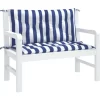 vidaXL Decor* Garden Bench Cushions 2Pcs Blue&White Stripe 39.4