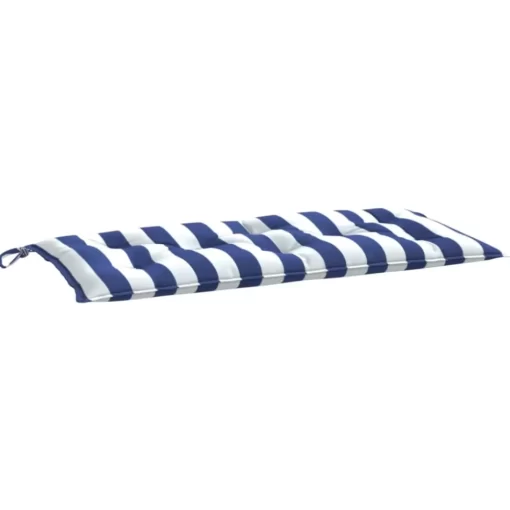 vidaXL Decor* Garden Bench Cushions 2Pcs Blue&White Stripe 39.4"X19.7"X2.8" Fabric