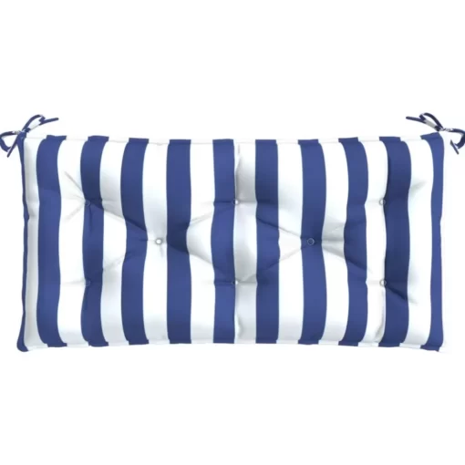 vidaXL Decor* Garden Bench Cushions 2Pcs Blue&White Stripe 39.4"X19.7"X2.8" Fabric