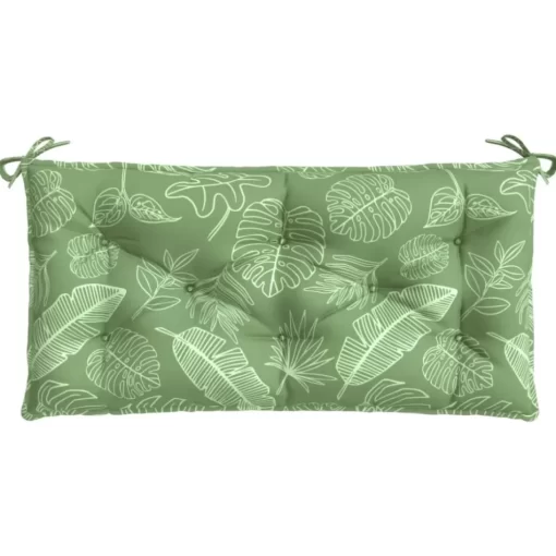 vidaXL Decor* Garden Bench Cushions 2Pcs Leaf Pattern 39.4"X19.7"X2.8" Fabric