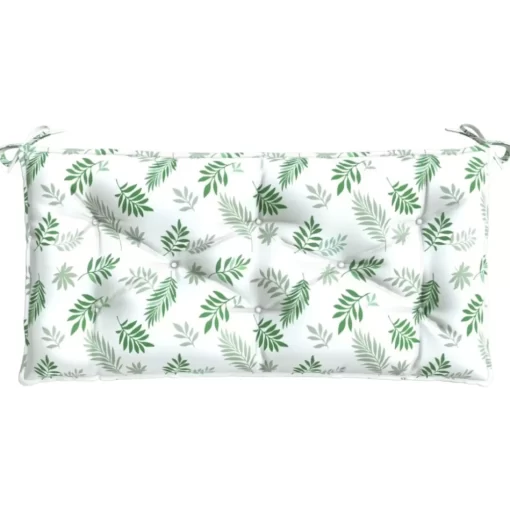 vidaXL Decor* Garden Bench Cushions 2Pcs Leaf Pattern 39.4"X19.7"X2.8" Fabric