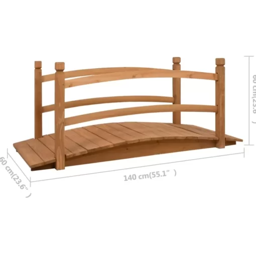 vidaXL Lawn & Garden* Garden Bridge 55.1"X23.6"X23.6" Solid Firwood