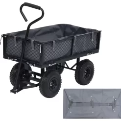 vidaXL Lawn & Garden* Garden Cart Liner Dark Gray 31.9"X16.1"X8.3" Fabric