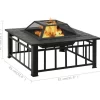 vidaXL Fireplaces* Garden Fire Pit With Poker 31.9