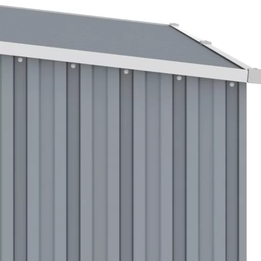 vidaXL Lawn & Garden* Garden Firewood Shed Gray 96.5"X38.6"X62.6" Galvanized Steel