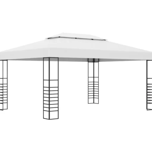 vidaXL Lawn & Garden* Garden Gazebo Powder-Coated Steel 118.1"X157.4"X106.2" White